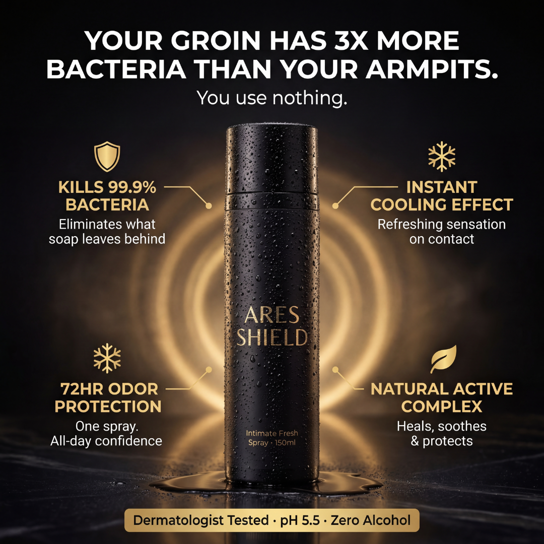 ARES Shield - antibakteriel intim beskyttelsesspray til mænd