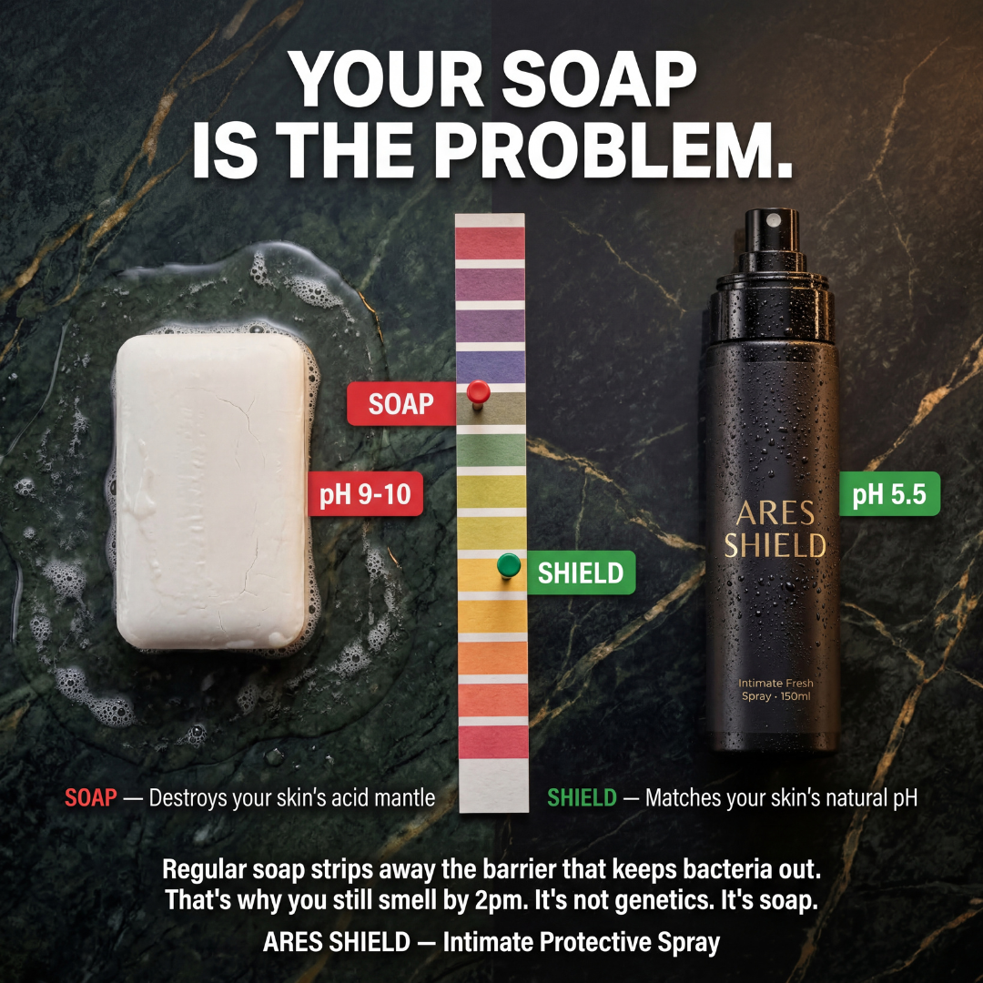 ARES Shield - antibakteriel intim beskyttelsesspray til mænd