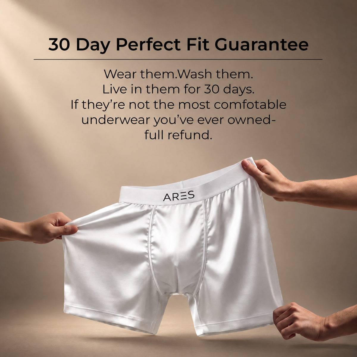 Ares Silk Boxers | All-Day Comfort (White Edition)