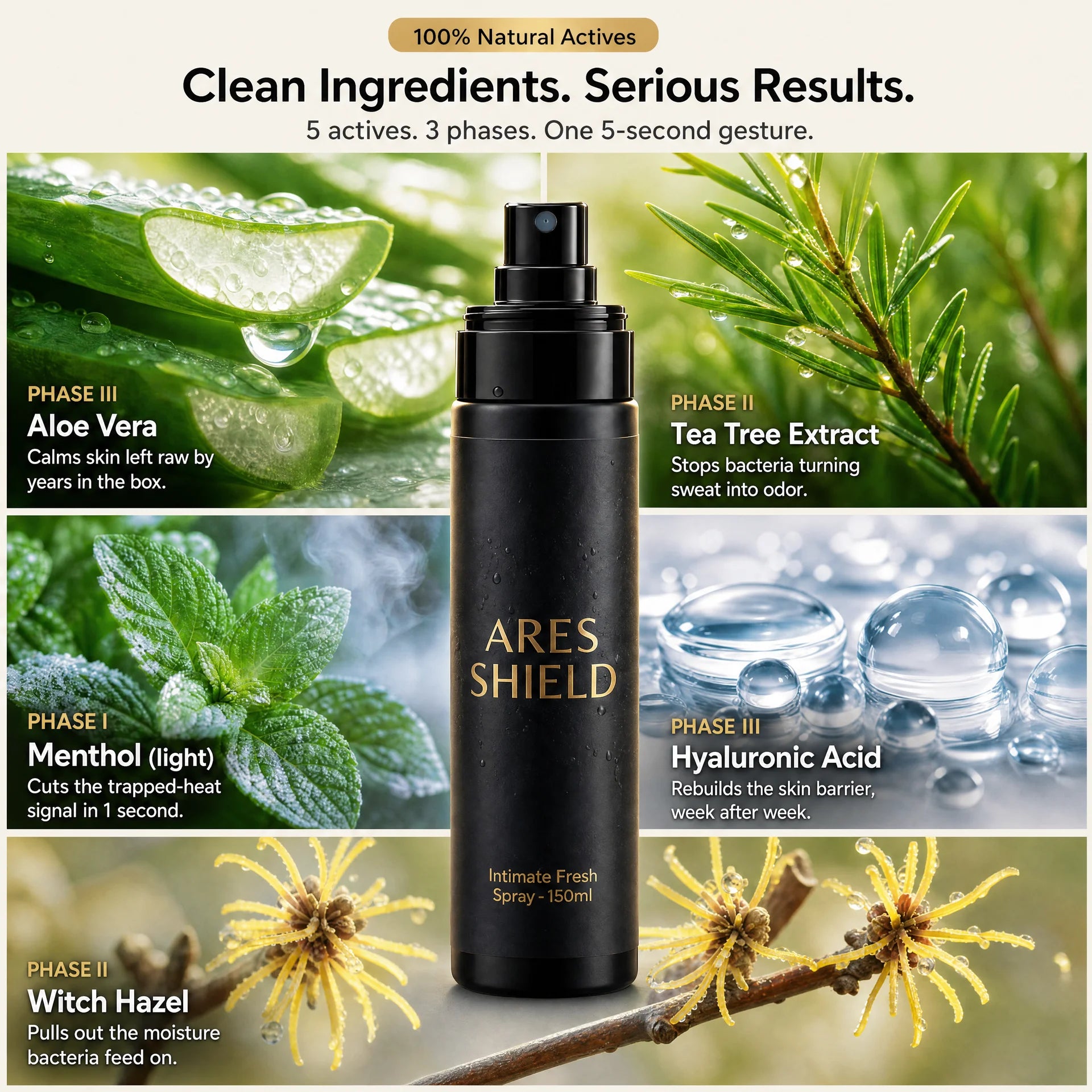 ARES Shield - antibakteriel intim beskyttelsesspray til mænd